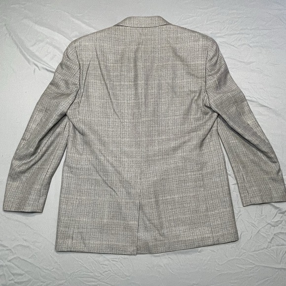 Chaps Ralph Lauren Mens Silk/Wool Gray Houndstooth Sport Coat Blazer 42R - Picture 5 of 9